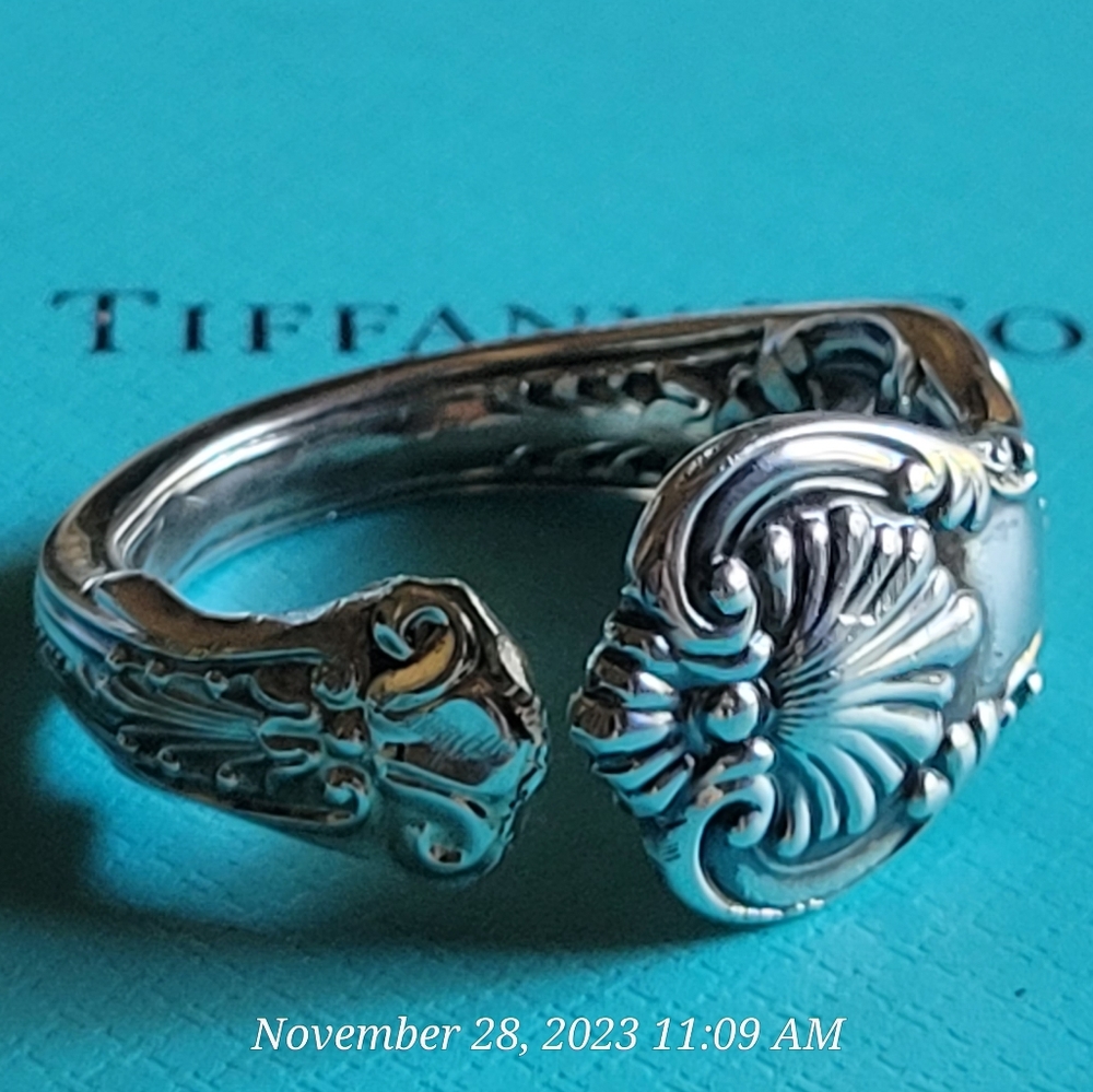 1880 Tiffany & Company English King Pattern Spoon Ring in Sterling Silver #15 - Picture 8 of 15